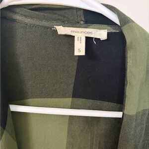 Maurices Olive and Black Checkered Top